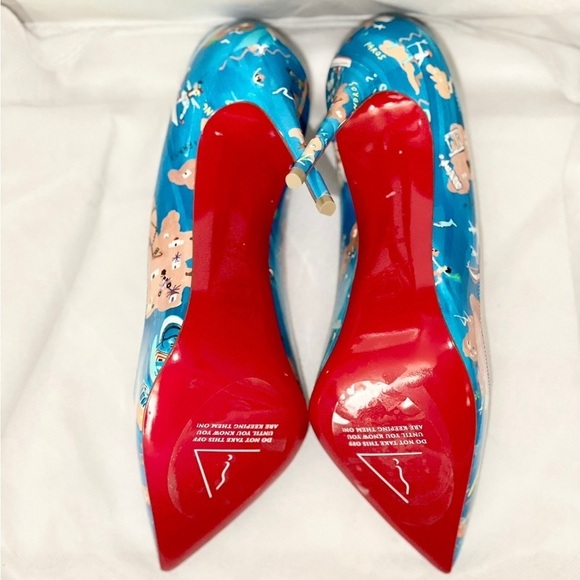 Christian Louboutin Hot Chick pumps 100mm patent blue Greek Odyssey EU37.5 - Picture 11 of 14